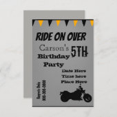 Motorcycle Birthday Invite Kaart (Voorkant / Achterkant)