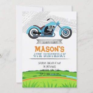 Motorcycle Birthday party-uitnodiging Kaart
