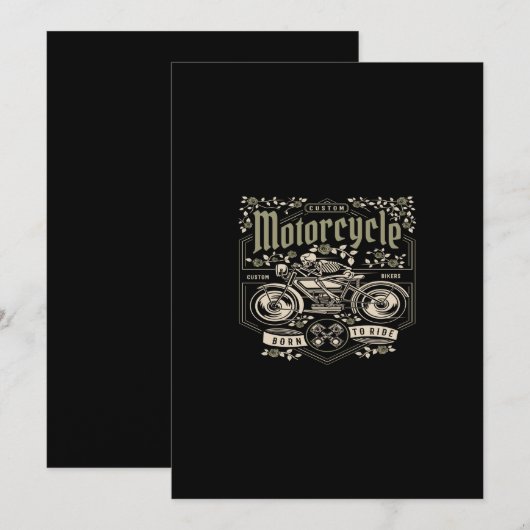 motorcycle born to ride kaart (Voorkant / Achterkant)