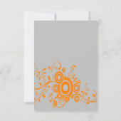 Motorcycle Bruiloft Grijs, Oranje, Zwart RSVP Kaart (Achterkant)