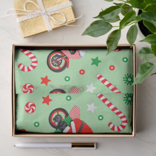Motorcycle Christmas Holiday Gift Tissuepapier (Geschenk)