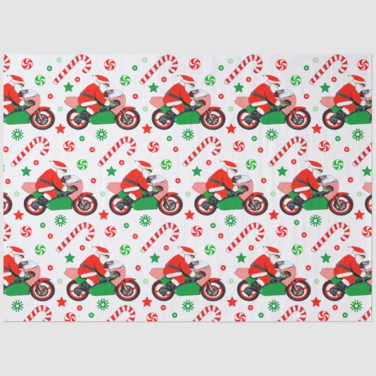 Motorcycle Christmas Holiday Gift Tissuepapier (Voorkant)