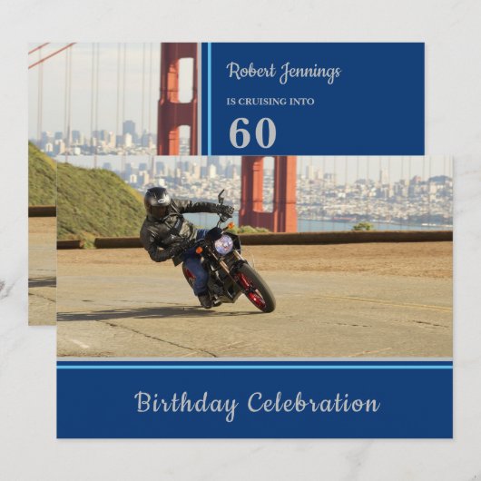 Motorcycle Cruising Verjaardag Uitnodiging (Voorkant / Achterkant)