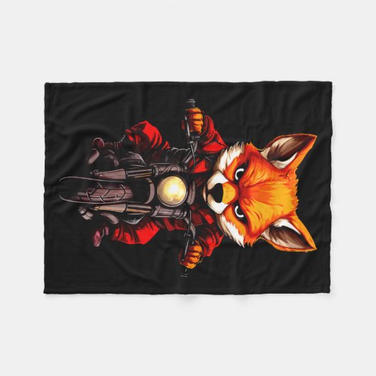 Motorcycle Foxes  Fleece Deken (Voorkant (Horizontaal))