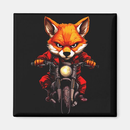 Motorcycle Foxes  Magneet (Voorkant)