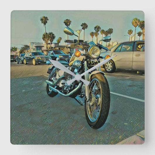 Motorcycle gifts vierkante klok (Voorkant)