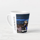 Motorcycle Girl Rides Met Haar Hond, Fantasy Cup Latte Mok (Linkerhoek)