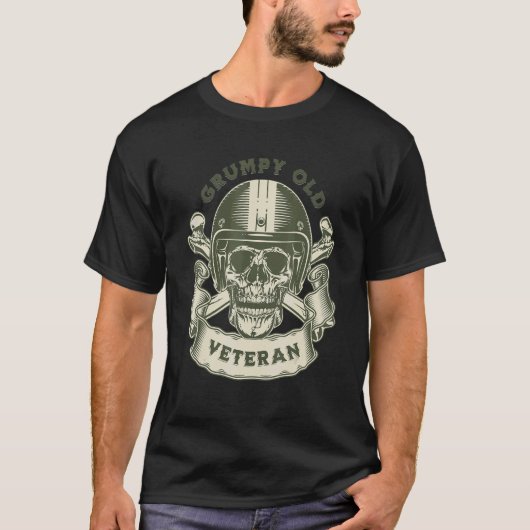 MOTORCYCLE GRUMPY OLD VETERAN   Retirement T-shirt (Voorkant)