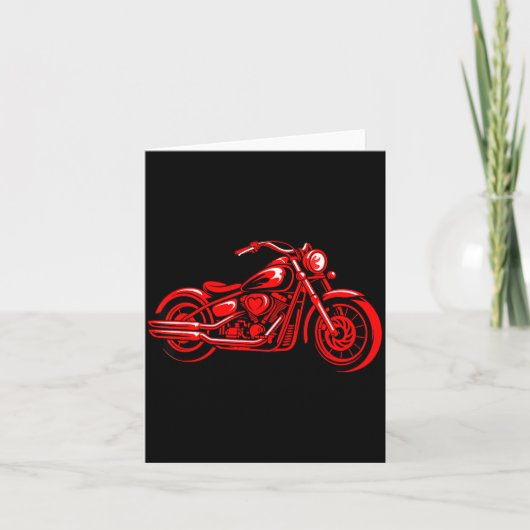 Motorcycle Heart Biker Valentines Day Rider Couple Kaart (Voorkant)