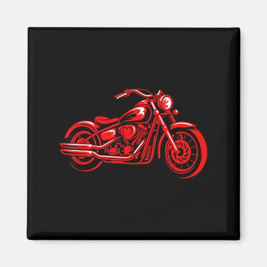 Motorcycle Heart Biker Valentines Day Rider Couple Magneet (Voorkant)