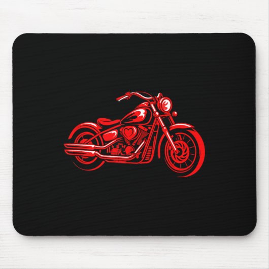 Motorcycle Heart Biker Valentines Day Rider Couple Muismat (Voorkant)