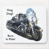 Motorcycle Hog Dog Geboren om te rijden Russell Te Muismat (Voorkant)