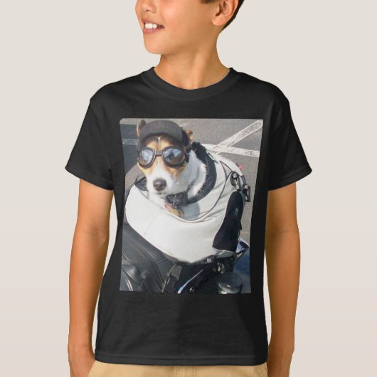 Motorcycle Hog Dog Geboren om te rijden Russell Te T-shirt (Voorkant)