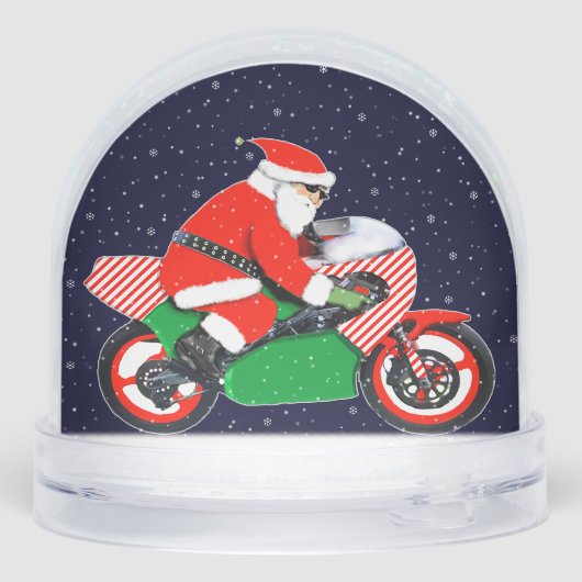 Motorcycle Holiday Gift Snow Globe Sneeuwbol (Achterkant)