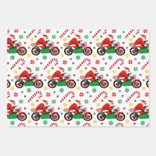 Motorcycle Holiday Gift Wrapping Paper (Voorkant 3)