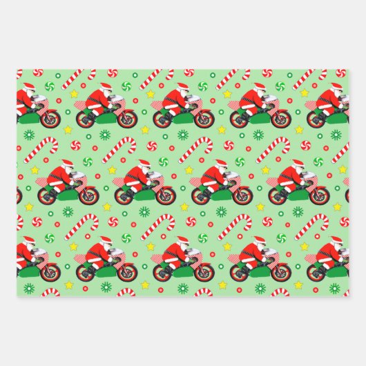 Motorcycle Holiday Gift Wrapping Paper (Voorkant)