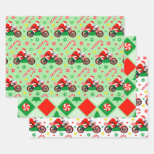 Motorcycle Holiday Gift Wrapping Paper