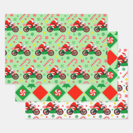 Motorcycle Holiday Gift Wrapping Paper