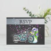 Motorcycle-huwelijk RSVP met Mason Jar Kaart (Staand voorkant)