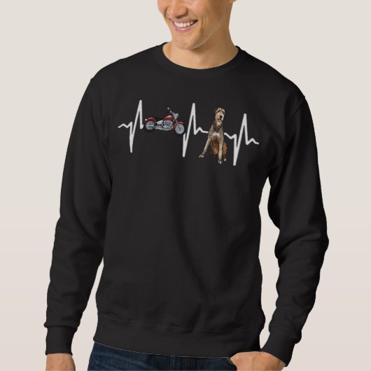 Motorcycle Irish Wolfhound Heartbeat Dog Trui (Voorkant)