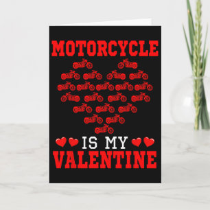 Motorcycle Is My Valentine Coureur Team Cute Heart Kaart
