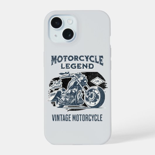 Motorcycle Legend Vintage Retro iPhone 15 Case (Achterkant)