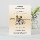 Motorcycle Love Wedding Invitting Kaart (Staand voorkant)