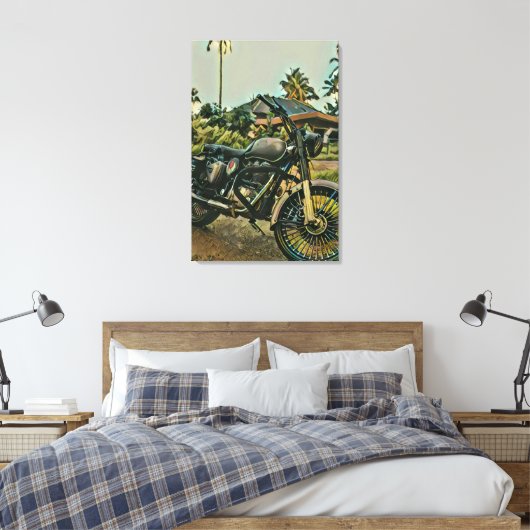 Motorcycle lover gift canvas afdruk (Insitu (Slaapkamer))
