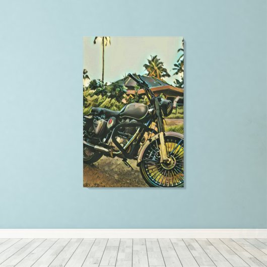 Motorcycle lover gift canvas afdruk (Insitu (Houten vloer))
