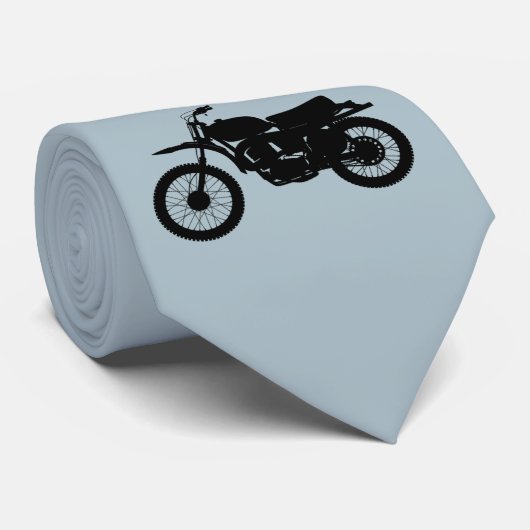 "Motorcycle Man" Biker Guy Afbeelding op Silver Gr Stropdas (Opgerold)