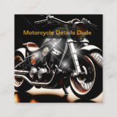 Motorcycle Mobile Detailing Services Vierkante Visitekaartje (Voorkant)