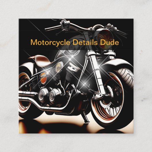 Motorcycle Mobile Detailing Services Vierkante Visitekaartje (Voorkant)