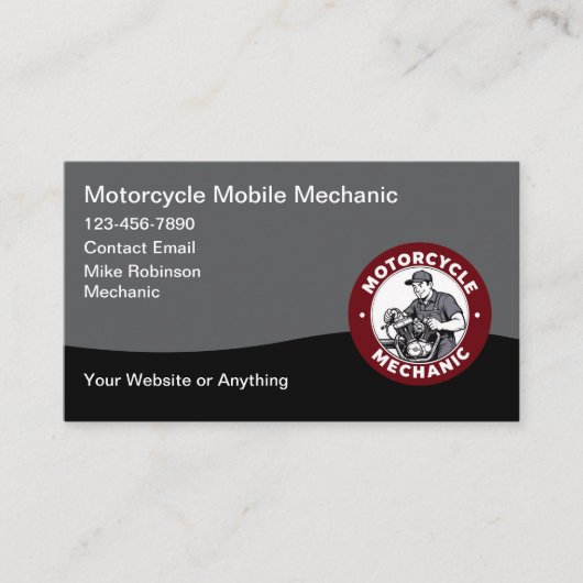 Motorcycle Mobile Mechanic Business Card Visitekaartje (Voorkant)