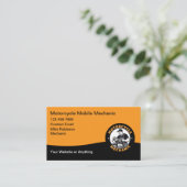 Motorcycle Mobile Mechanic Business Card Visitekaartje (Staand voorkant)