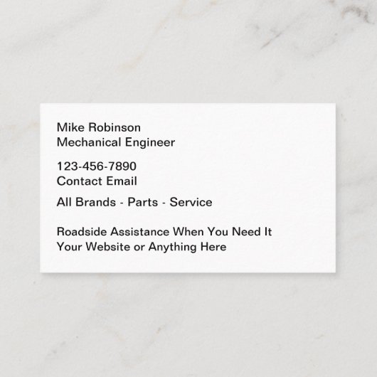 Motorcycle Mobile Mechanic Service Visitekaartje (Achterkant)