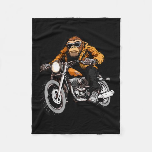 Motorcycle Monkeys Fleece Deken (Voorkant)