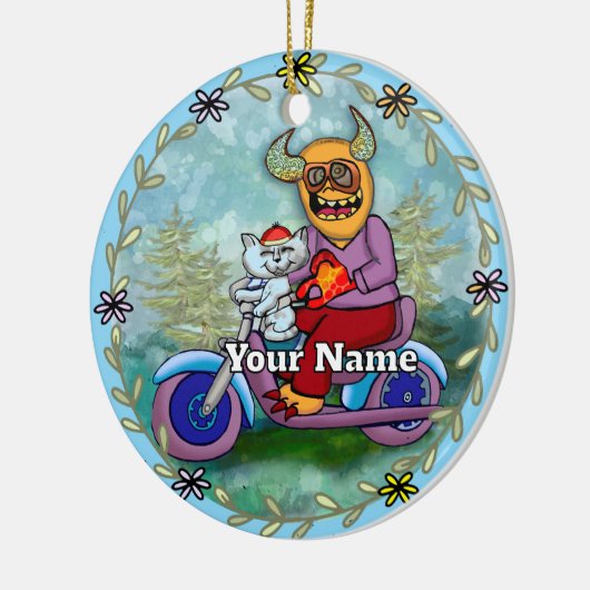 Motorcycle Monster Keramisch Ornament (Links)