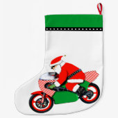 Motorcycle Motocross Holiday Gift Grote Kerstsok (Achterkant)