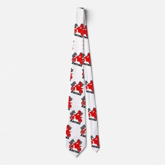 Motorcycle Motorcross Racing Check vlag stropdas (Voorkant)