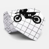 Motorcycle Motorcross Racing op Black Check Neckti Stropdas (Opgerold)