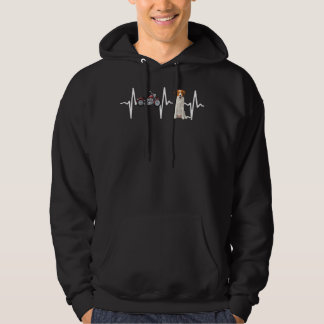 Motorcycle Nederlandse Kooikerhondje Heartbeat Dog Hoodie