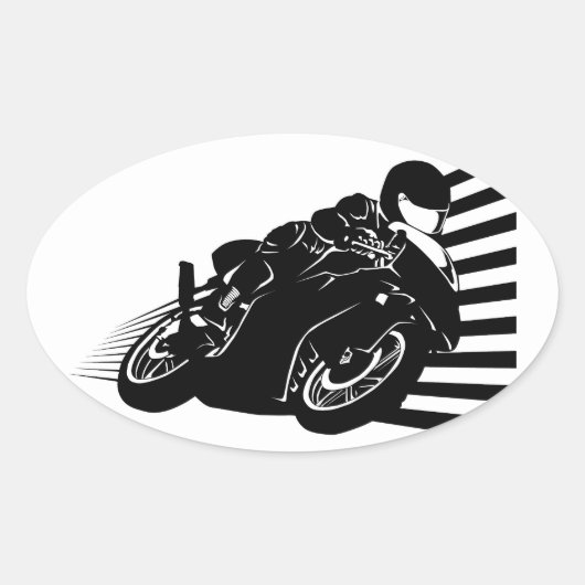 Motorcycle Ovale Sticker (Voorkant)