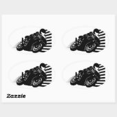 Motorcycle Ovale Sticker (Vel)
