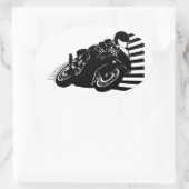 Motorcycle Ovale Sticker (Tas)