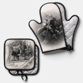 Motorcycle Oven Cloth Ovenwant & Pannenlap Set (Voorkant / Achterkant)