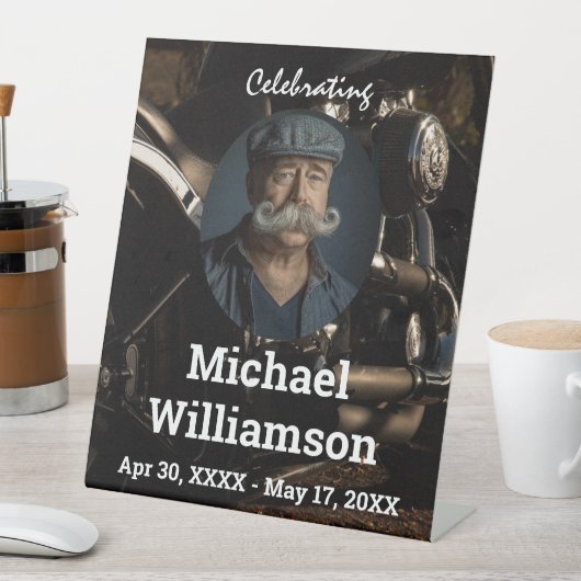 Motorcycle Photo Celebration of Life  Reclamebord Met Voetstuk (Insitu)