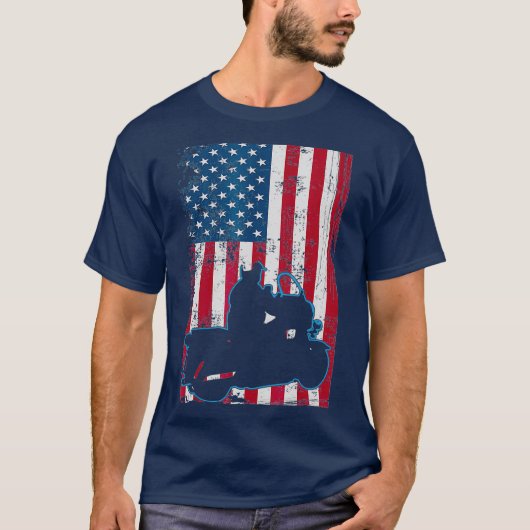 Motorcycle Police Shirt - Flag Patriotic Thin (Voorkant)