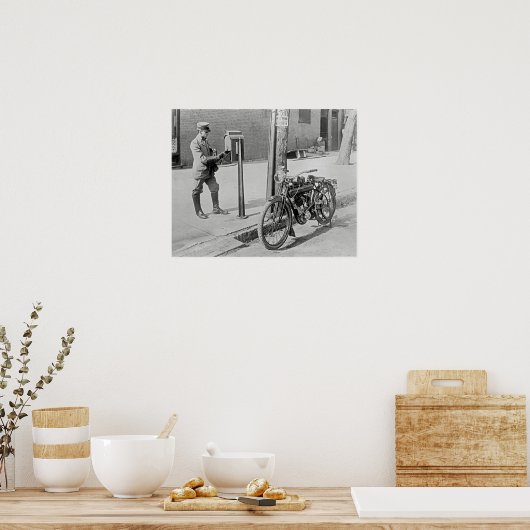 Motorcycle Postman, 1909. foto Poster (Keuken)
