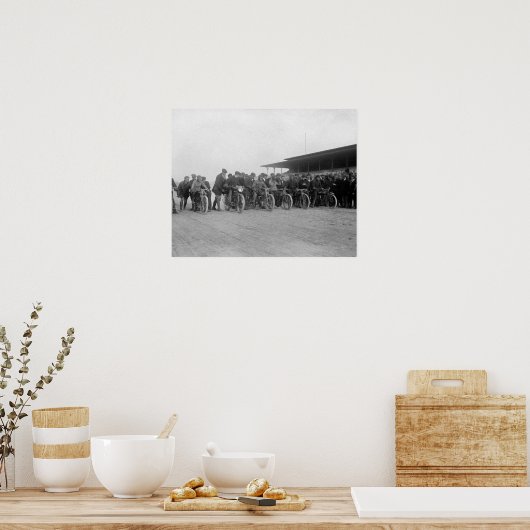 Motorcycle Races, 1915. foto Poster (Keuken)