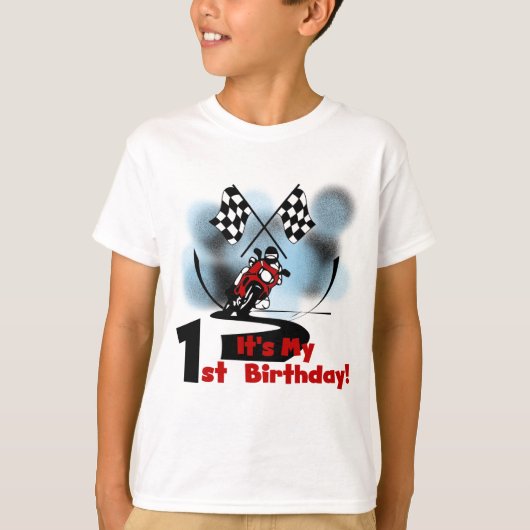 Motorcycle Racing 1e Verjaardag Tshirts en geschen (Voorkant)